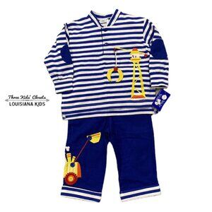 NEW Wally & Willie 18m Construction Appliqué Shirt & Pants Set